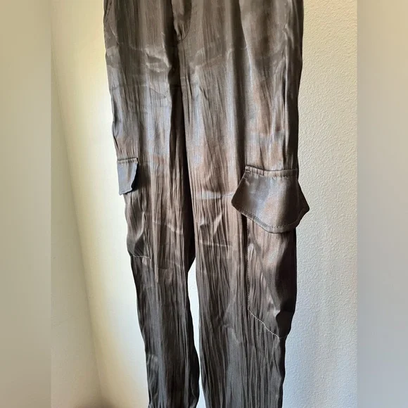 Anthropologie Dark grey shimmering Cargo Pants - Picture 4 of 12